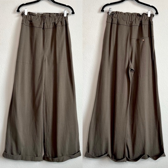 Free People free-est Palma Pants Pewter Green 100% Cotton Size XS - Picture 2 of 6
